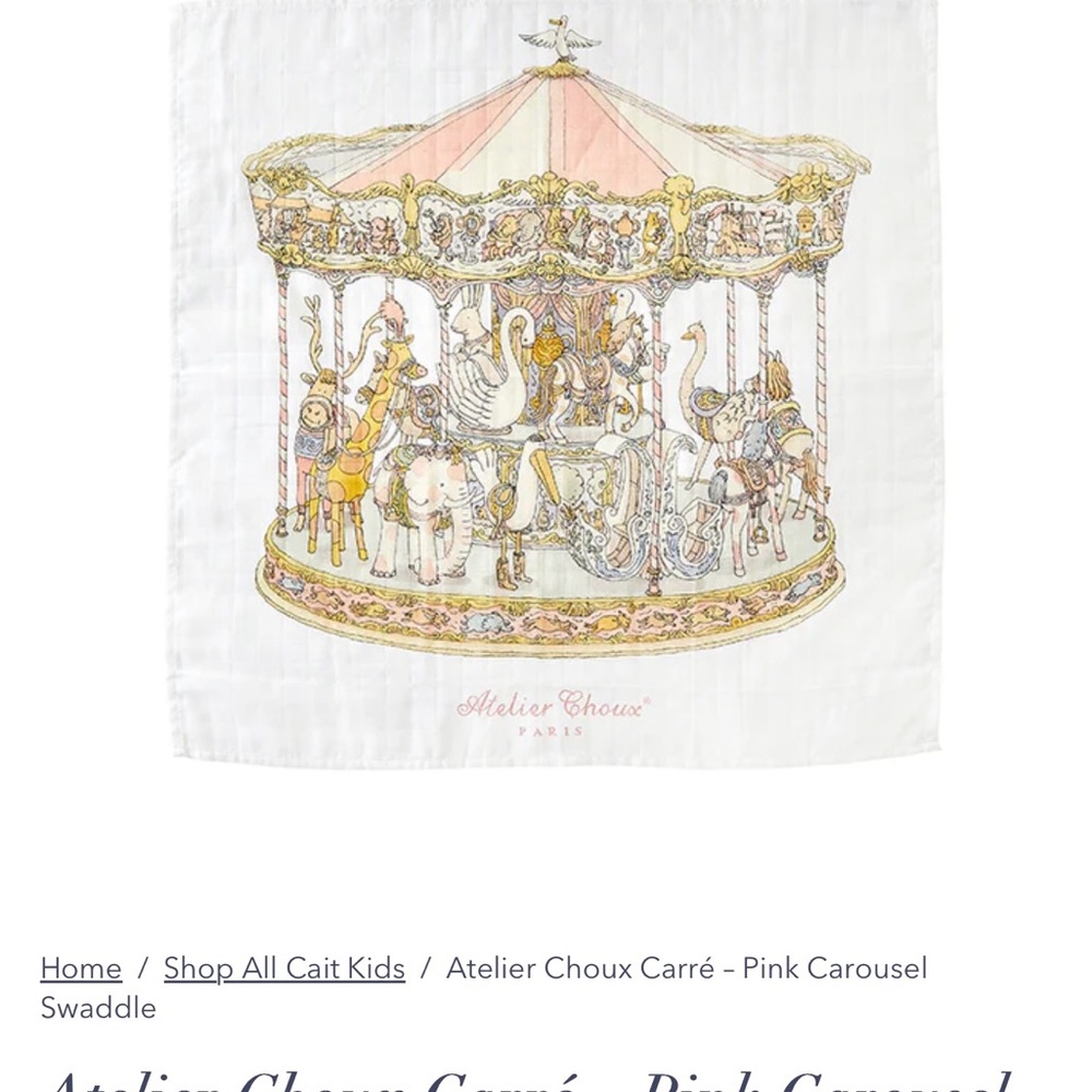 Atelier Choux Pink Carousel Swaddle